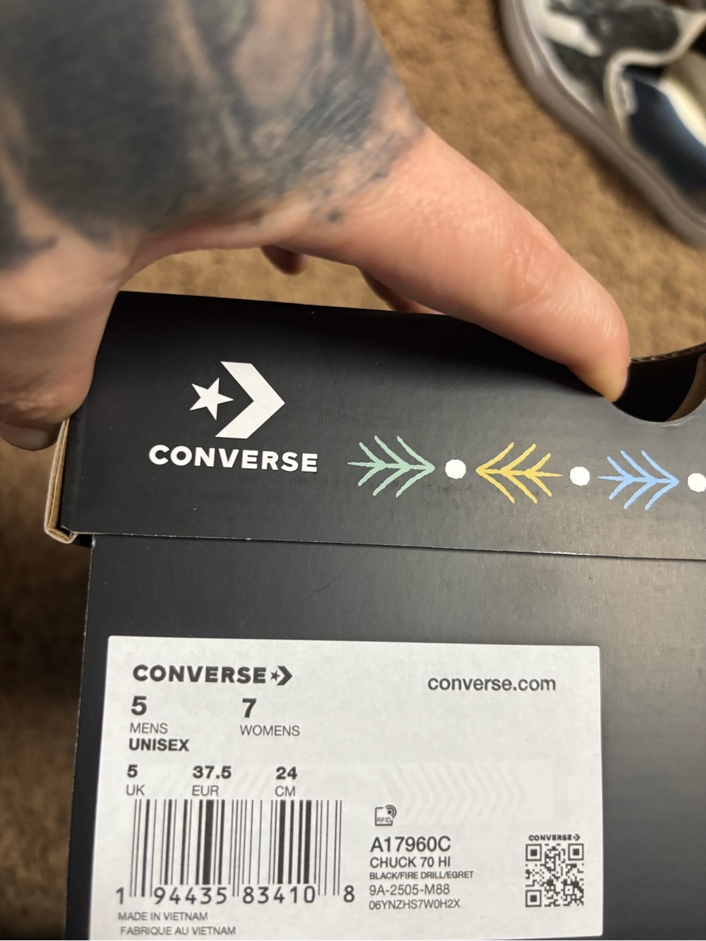 Converse Black High-Top day of the dead size Women’s 7 - Picture 3 of 8